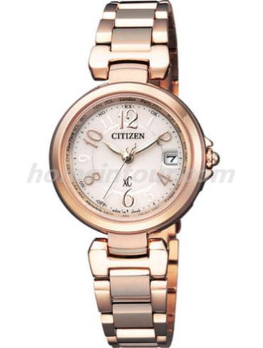 西铁城EC1032-54W女表XC系列-金色表带/表径27mm