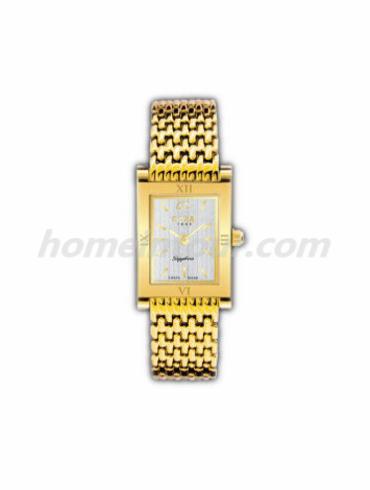 时度10034.30dME女表特雷维尔超薄系列-金色表带/表径18x22.5mm