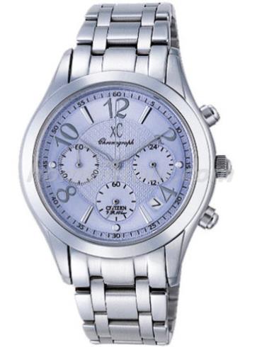 西铁城AN8000-59L女表XC系列-银色表带/表径–