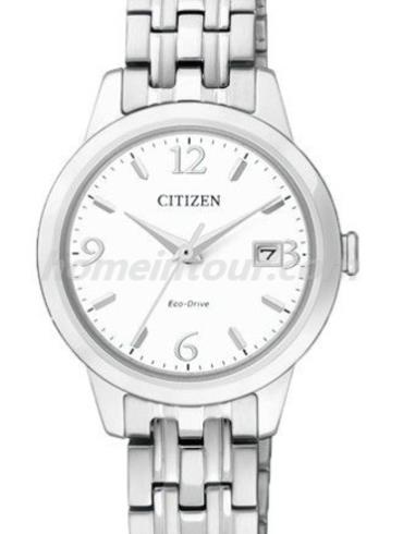 西铁城EW2230-56A女表光动能系列-银色表带/表径27mm