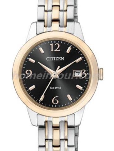 西铁城EW2234-55E女表光动能系列-间金表带/表径27.5mm