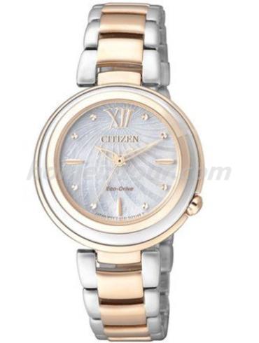 西铁城EM0335-51D女表光动能系列-间金表带/表径30mm