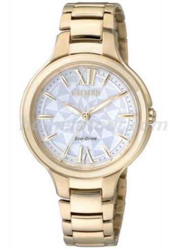 西铁城EP5997-51A女表光动能系列-金色表带/表径33mm