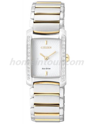 西铁城EG2965-53A女表光动能系列-间金表带/表径23×20mm