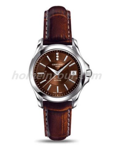 雪铁纳C004.210.16.296.00女表至尊系列-深棕色表带/表径32mm