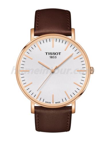 天梭T1096103603100男表T-Classic系列-棕色表带/表径42mm