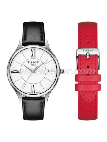 天梭T1032101601800女表T-Trend系列-红色; 黑色表带/表径38mm