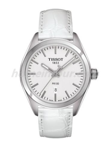 天梭T1012101603100女表T-Classic系列-白色表带/表径33mm