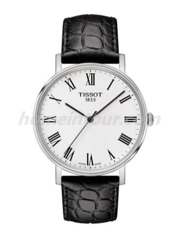 天梭T1094101603301男表T-Classic系列-黑色表带/表径38mm