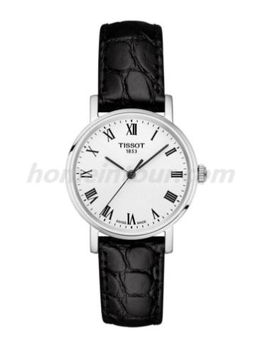 天梭T1092101603300女表T-Classic系列-黑色表带/表径30mm