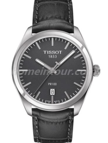 天梭T101.410.16.441.00男表T-Classic系列-深灰色表带/表径39mm