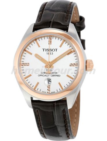 天梭T101.251.26.036.00女表T-Classic系列-棕色表带/表径33mm