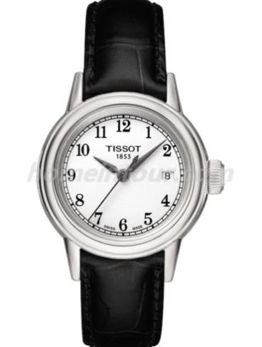 天梭T085.210.16.012.00女表T-Classic系列-黑色表带/表径29,5X28,5 MMmm