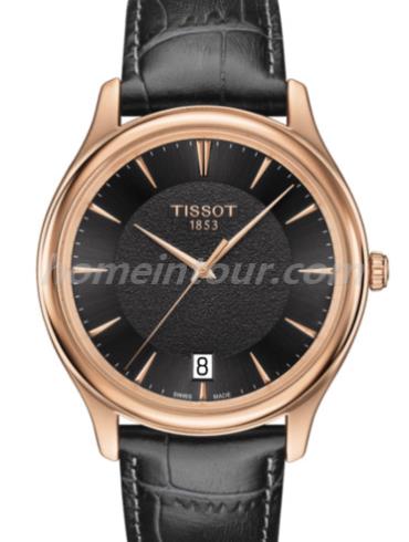 天梭T924.410.76.061.00男表T-Gold系列-黑色表带/表径40mm