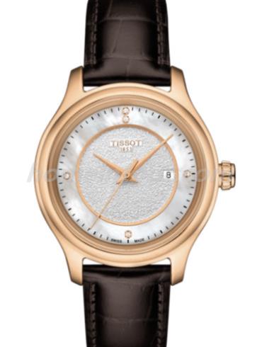 天梭T924.210.76.116.00女表T-Gold系列-深棕色表带/表径30mm