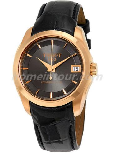 天梭T035.207.36.061.00女表T-Lady-黑色表带/表径32mm