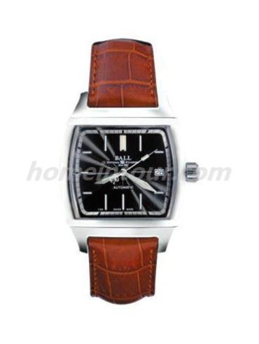 波尔NM1068D-LJ-BKWhite男表铁路长官系列-棕色表带/表径35.5x47.5mm