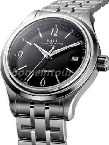 波尔NM1060D-SJ-BKBlack男表铁路长官系列-银色表带/表径39mm