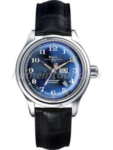 波尔NM1058D-LCJ-SlBlue男表铁路长官系列-黑色表带/表径41mm