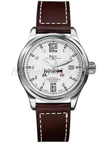 波尔NM1056D-LAJ-WHWhite男表铁路长官系列-棕色表带/表径41mm