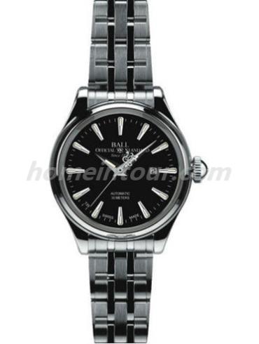 波尔NL2080D-SJ-SLBlack女表铁路长官系列-银色表带/表径30.2mm