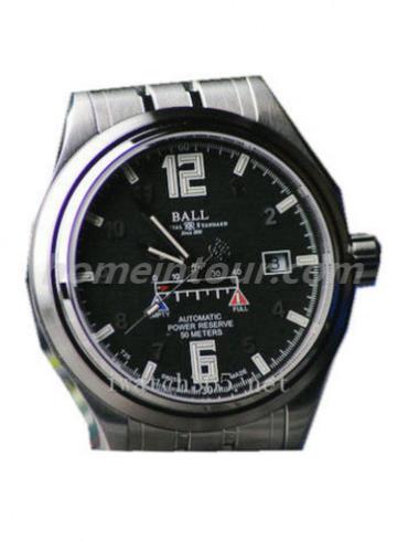 波尔GM1056D-SJ-BK-Black-Steel男表铁路长官系列-银色表带/表径41mm