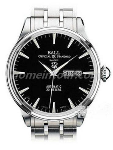 波尔GM1050D-SCA-BK-Black-Steel男表铁路长官系列-银色表带/表径41mm
