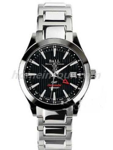 波尔GM1020D-SCJ-BK-Black-Steel男表铁路长官系列-银色表带/表径41mm