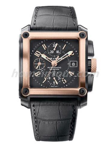 名士08825男表汉伯顿系列-黑色表带/表径37.4x48mm