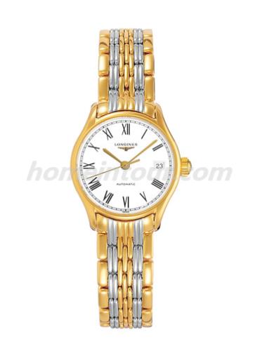 浪琴L4.360.2.11.7女表律雅系列-间金色表带/表径25mm
