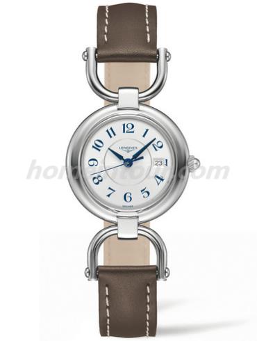 浪琴L6.131.4.73.2女表骑仕系列-棕色表带/表径30mm