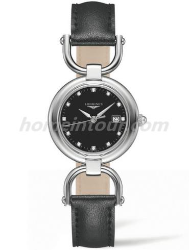 浪琴L6.131.4.57.0女表骑仕系列-黑色表带/表径30mm