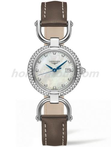 浪琴L6.131.0.89.2女表骑仕系列-棕色表带/表径30mm