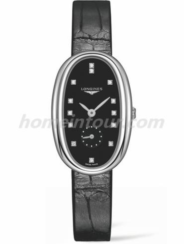 浪琴L2.307.4.57.0女表圆舞曲系列-黑色表带/表径24.9mm