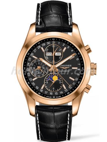 浪琴L2.798.8.52.3男表康卡斯系列-黑色表带/表径42mm