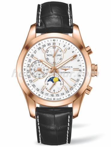 浪琴L2.798.8.72.3男表康卡斯系列-黑色表带/表径42mm