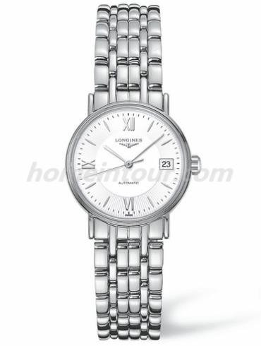 浪琴L4.321.4.15.6女表瑰丽系列-银色表带/表径25.5mm