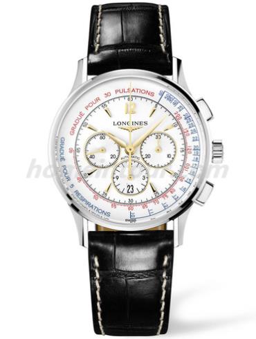 浪琴L2.787.4.16.2男表经典复古系列-黑色表带/表径38.5mm