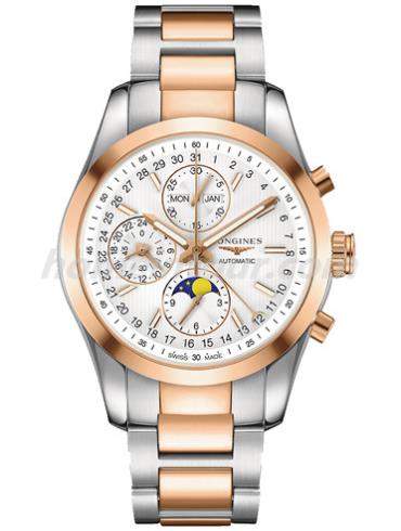 浪琴L2.798.5.72.7男表康铂系列-间金色表带/表径42mm