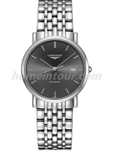 浪琴L4.809.4.72.6男表博雅系列-银色表带/表径34.5mm