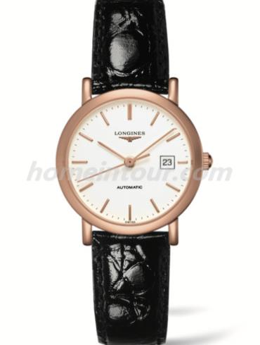 浪琴L4.287.8.12.0女表博雅系列-黑色表带/表径29mm