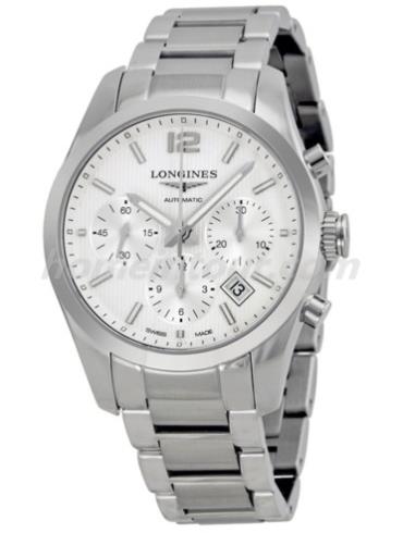 浪琴L2.786.4.76.6男表康铂系列-银色表带/表径41mm