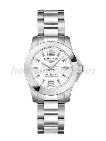 浪琴L3.276.4.16.6女表康卡斯系列-银色表带/表径29.5mm