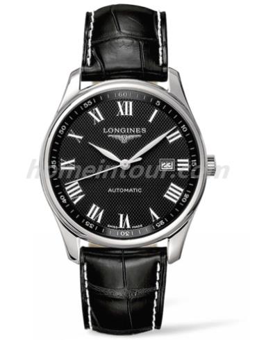 浪琴L2.893.4.51.7男表名匠系列-黑色表带/表径42mm