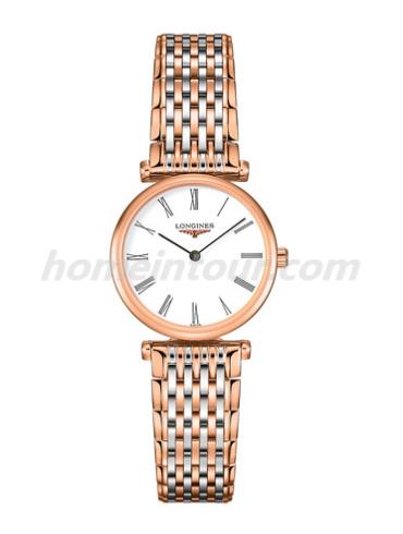 浪琴L4.209.1.91.7女表嘉岚系列-间金色表带/表径24mm