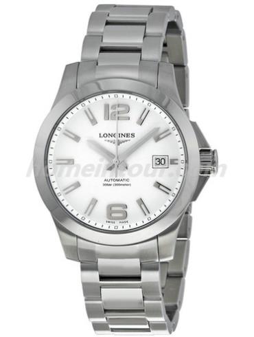 浪琴L3.676.4.16.6男表康卡斯系列-银色表带/表径39mm