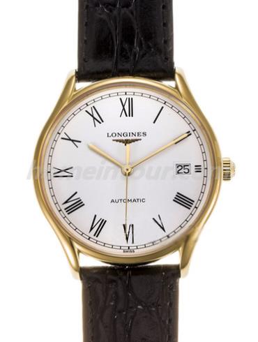 浪琴L4.860.2.11.2男表律雅系列-黑色表带/表径35mm