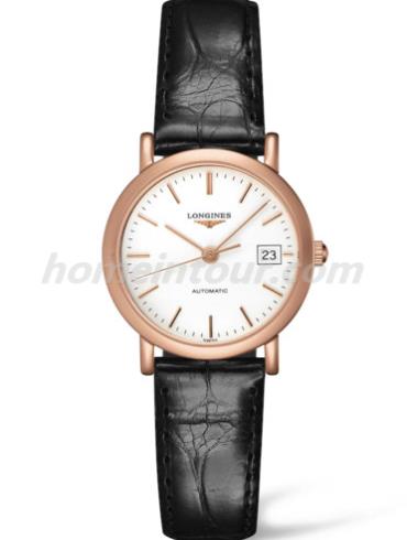 浪琴L4.378.8.12.0女表瑰丽系列-黑色表带/表径27.2mm