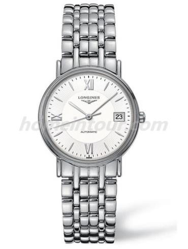 浪琴L4.821.4.75.6男表律雅系列-银色表带/表径34.5mm