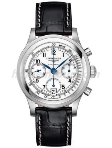 浪琴L2.768.4.13.2男表经典复古系列-黑色表带/表径40mm